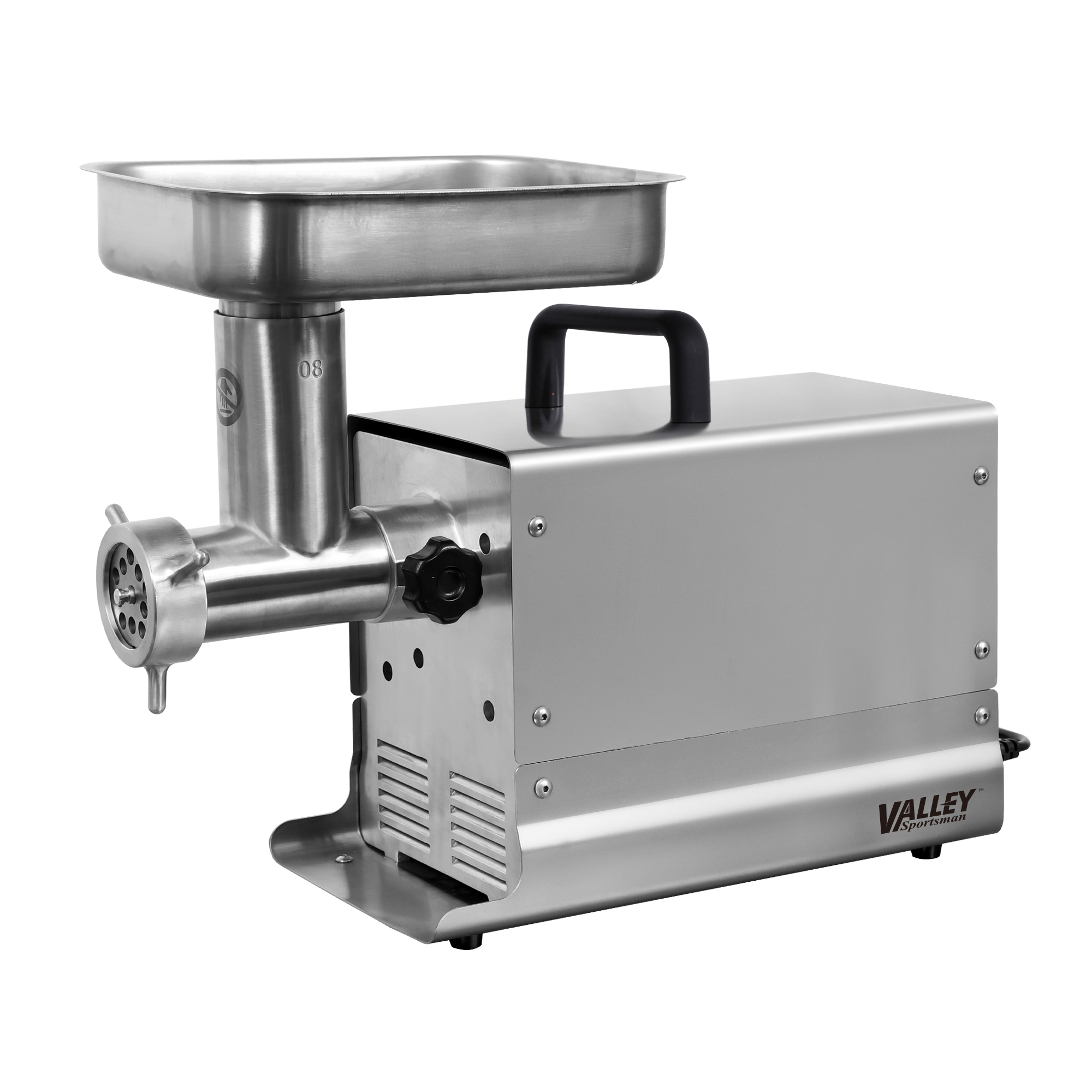 Valley Sportsman, 8 0.35HP Stainless Steel Meat grinder, Horsepower 0.4 HP, Capacity Per Minute 6 lb, Power Type Electric